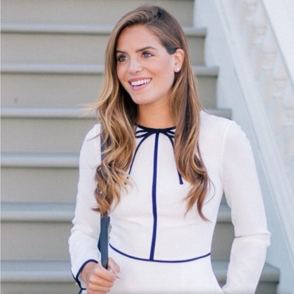 NEW Ted Baker Loozy Neck Tie Woven Skater Dress White - Picture 5 of 9